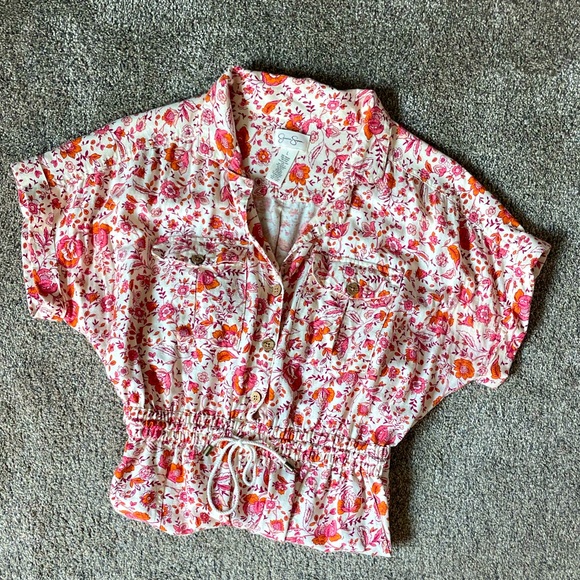 Jessica Simpson Floral Romper size L - Picture 1 of 6